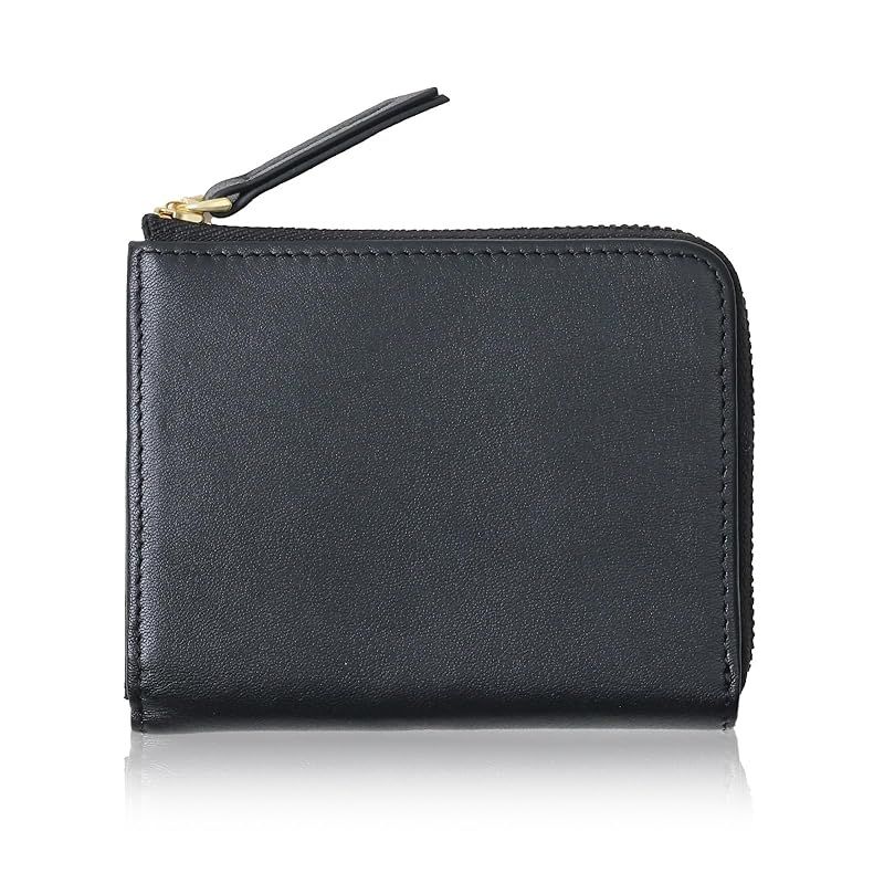 ギャラリークオリエ キメ細かさが生むフィット感 エチオピア高原羊革 熟練の革職人が作る スキミング防止 財布 レディース 2つ折り L字ファスナー コンパクト 日本 ブランド シープ ナッパ 本革 黒 ブラック 1