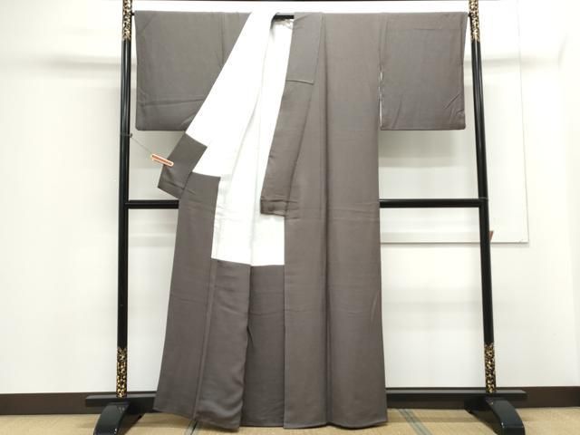 平和屋着物●上質な色無地　吉祥地紋　海松茶色　正絹　逸品　未使用　CAAX3112th 平和屋着物○上質な色無地 吉祥地紋 海松茶色 正絹 逸品 未使用