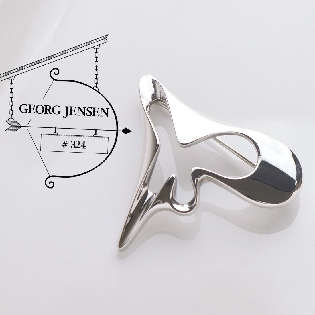 ジョージ ジェンセン GEORG JENSEN ヘニング コッペル ブローチ 324 スターリング シルバー 925S