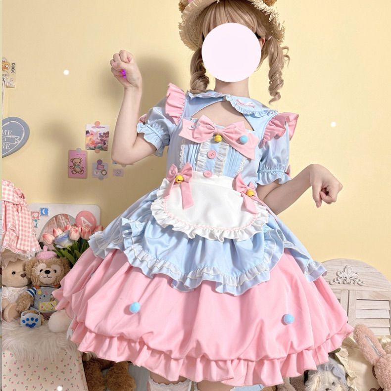 ゆめかわ♡ ロリータ ファッション ゴスロリ リボン 姫袖 華ロリ 