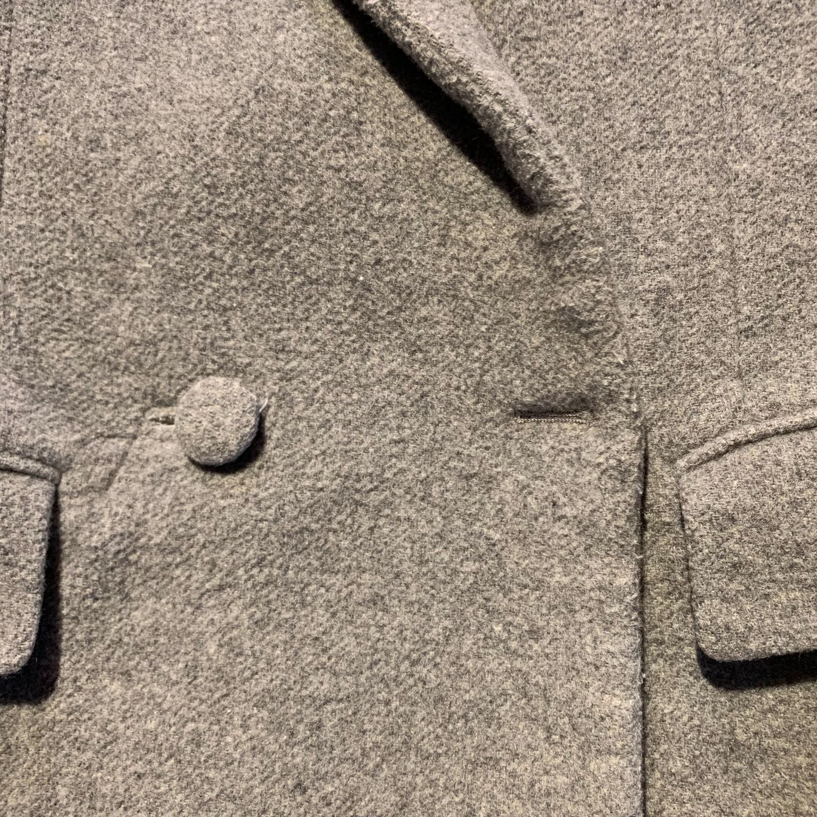 MM6 16aw ダブルチェスターコート ウール カットオフ フェイク