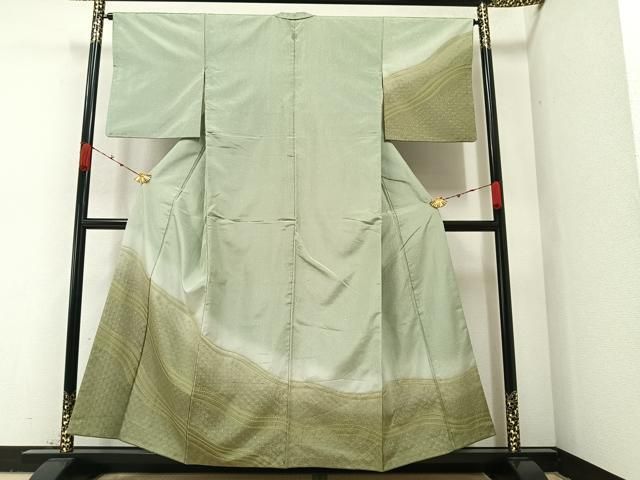 平和屋着物○染織の名門 しょうざん 生紬 訪問着 絞り 草花間道