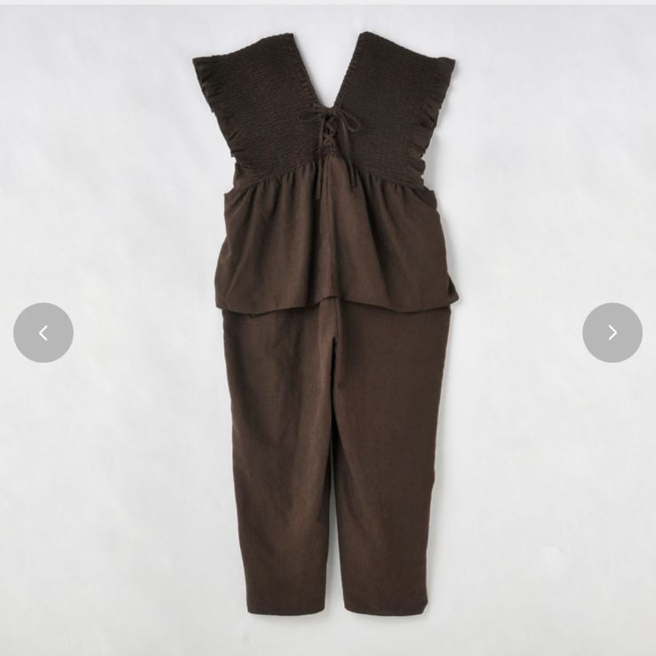 ⑦ しまむら シャーリングサロペット ペプラム 大きいサイズ4L myuwa しまむら 大きいサイズ myuwa シャーリングサロペット 3Lサイズ