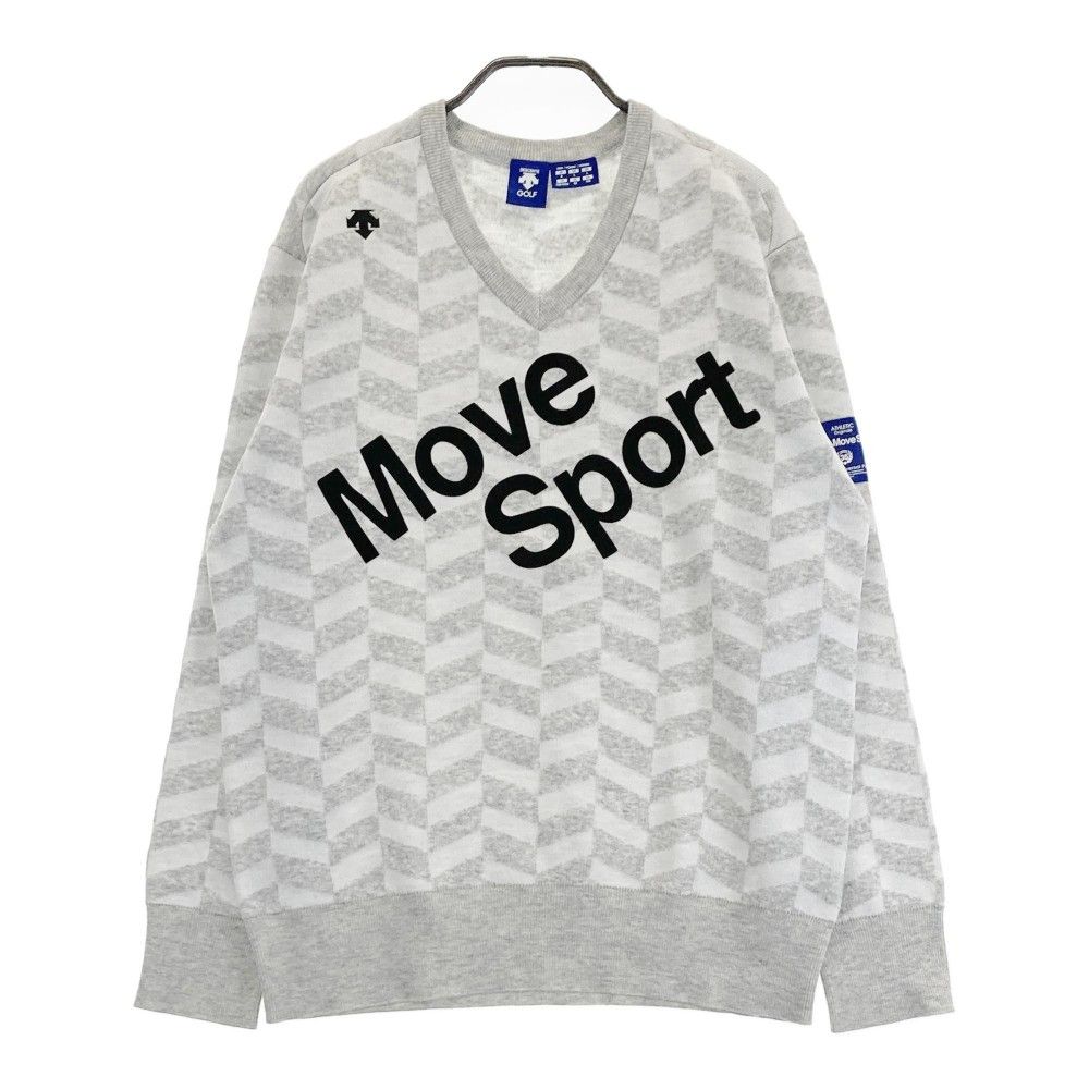 DESCENTE GOLF ニットセーター Lホワイト/ブラック メンズ DESCENTE