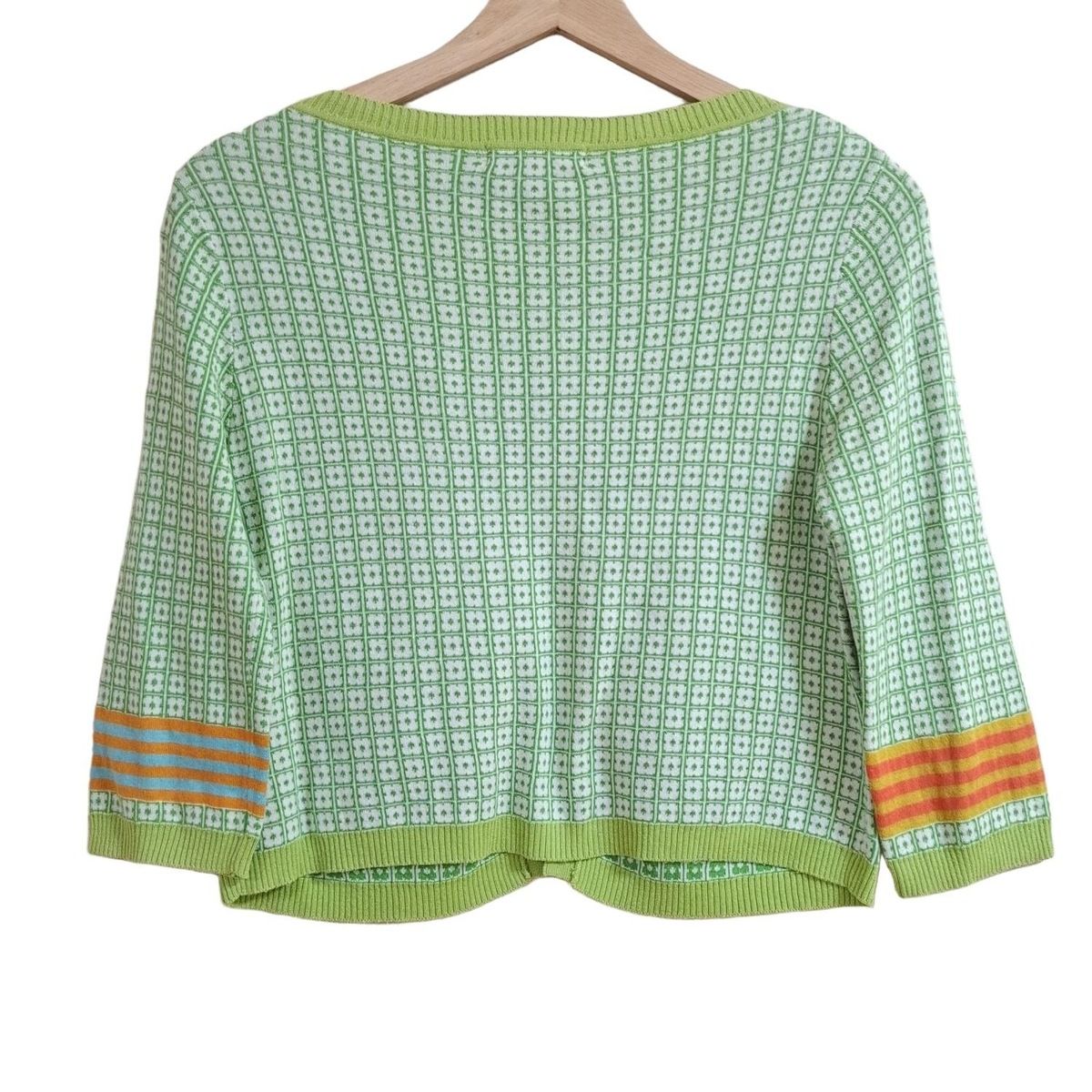 orla kiely オーラカイリー カーディガン サイズ2 M レディース - 白×グリーン×マルチ 長袖 USTAUSTRALIA_COM_AU