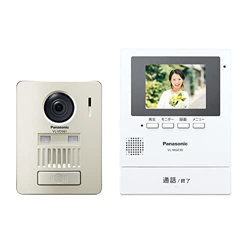 パナソニック テレビドアホン ワイヤレス 無線接続 電池式 録画機能 モニター 3.5型カラー液晶 玄関子機 広角レンズ LEDライト 簡単取付 配線工事不要 集合住宅 VL-SGE30KLA
