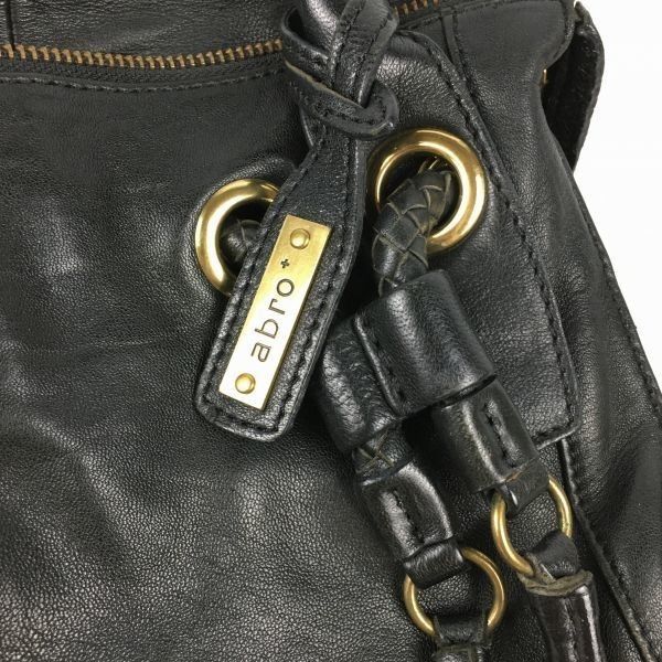 abro/アブロ レザー ハンド ミニボストンバッグ〈黒/BLACK/ブラック 