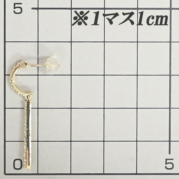 ダイヤモンド ピアス K18イエローゴールド 揺れる 中古 宝正