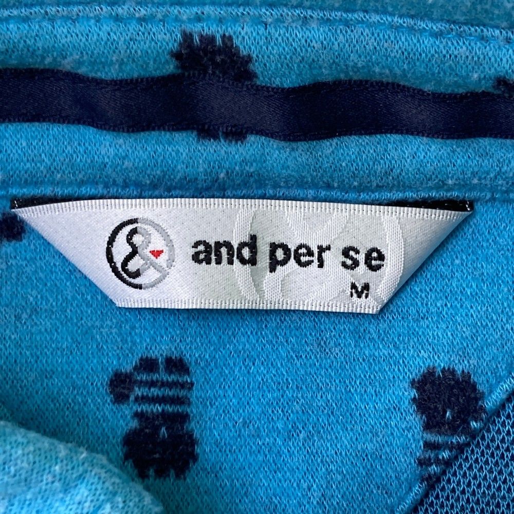 サイズ：M AND PER SE アンパスィ 長袖ポロシャツ ボタンダウン