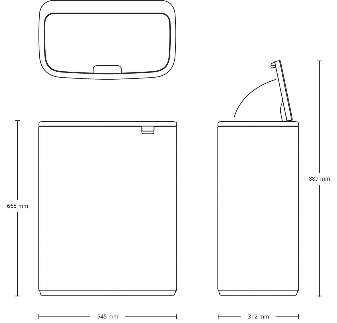 特価商品ブラバンシアBrabantia フタ付きゴミ箱 FPPマット 60L Bo