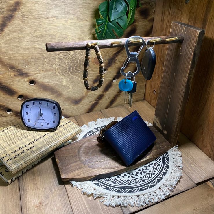 天然木を使った 木製キースタンド アクセサリースタンド 玄関 天然木を使った 木製キースタンド アクセサリースタンド 玄関