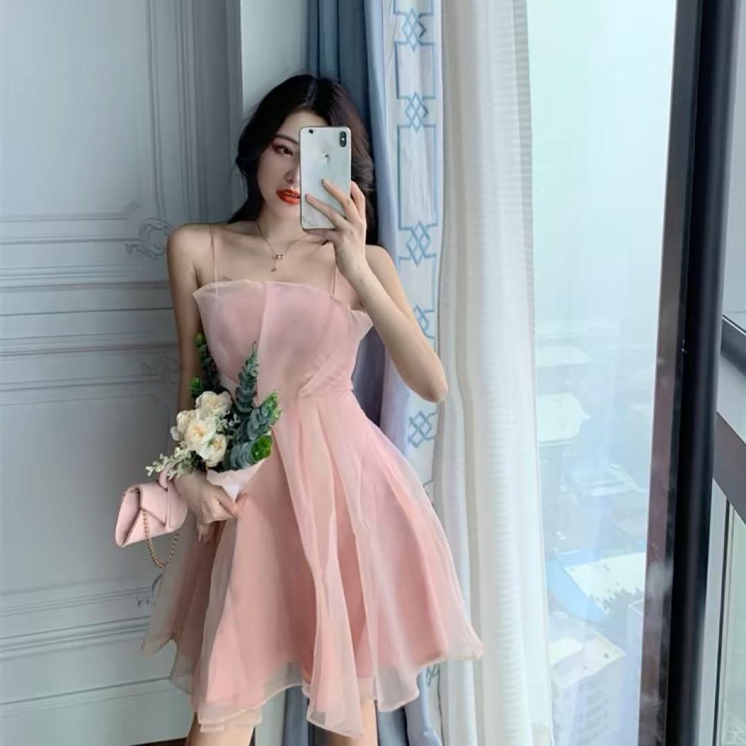 妖精のような美しいチュールミニドレス キャバドレス パーティー