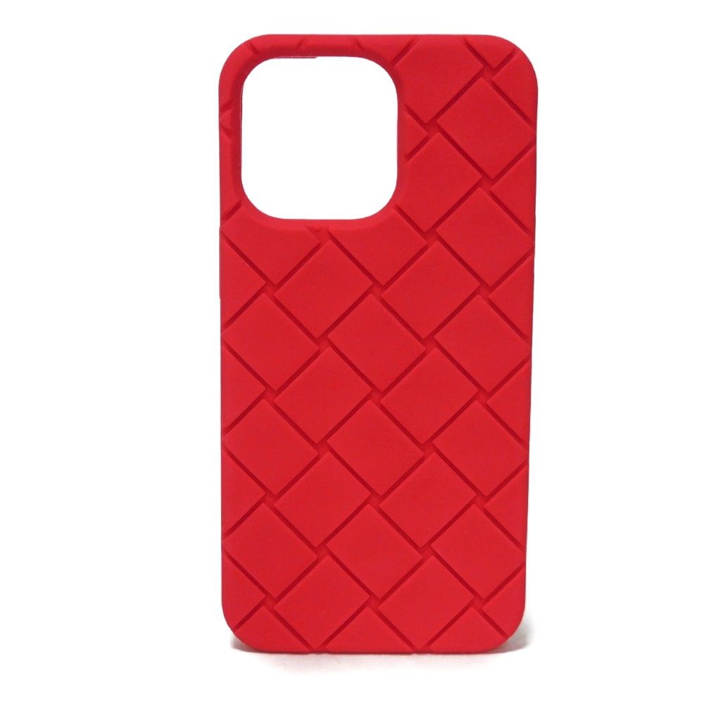 BOTTEGAVENETA ボッテガヴェネタ テックラバー iPhone 13 Pro ケース ライトレッド マキシ イントレチャート シリコン ファイヤーワーク スマホケース 690824 V0EY0 6500
