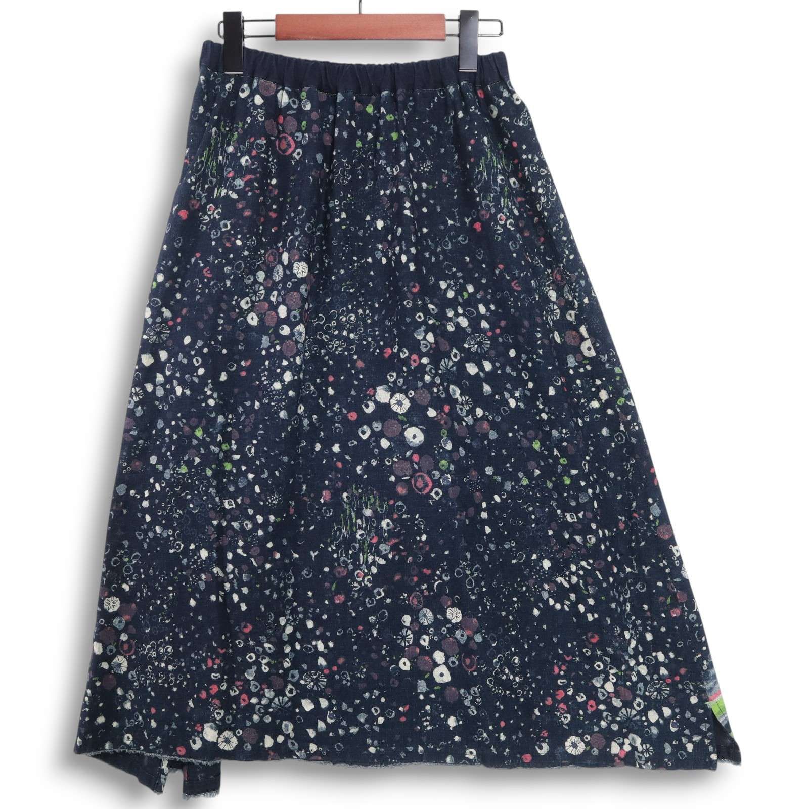 新品 Pal’las Palace パラスパレス インディゴ 花柄スカート パラスパレス Pal'las Palace インディゴ 抜染 花柄 ラップ