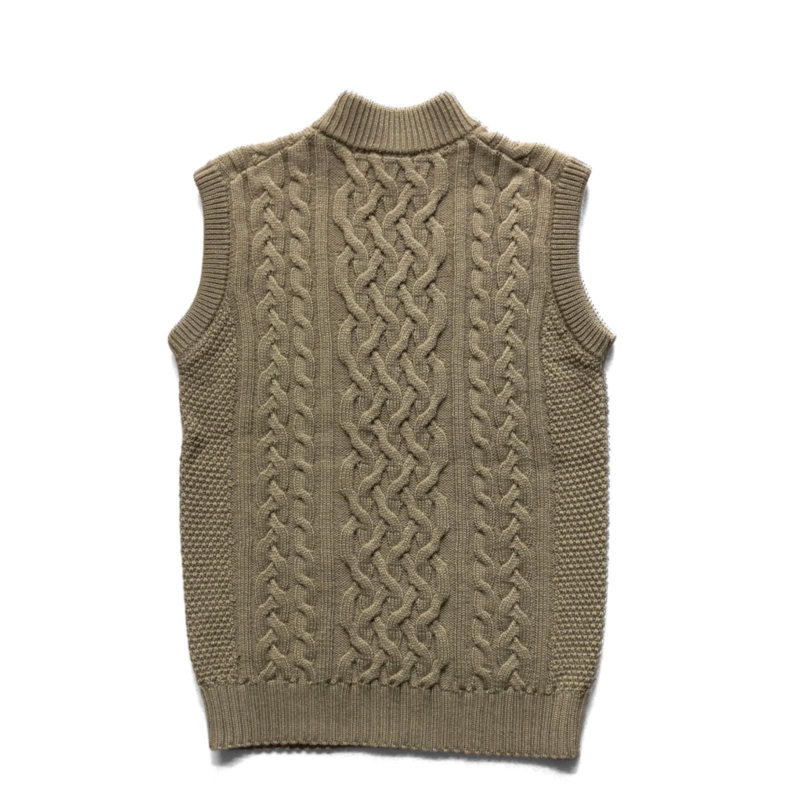 【美品】Steven Alan スティーブンアラン WOOL CABLE KNIT VEST ニットベスト ウール ケーブル編み  8218-199-0113 F ベージュ