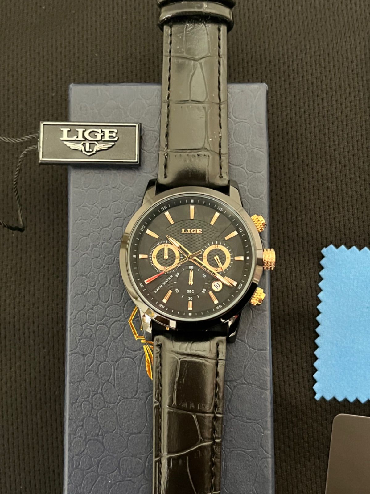 LIGE メンズ 高級腕時計 ブラックゴールド クォーツ SALE - Fresco