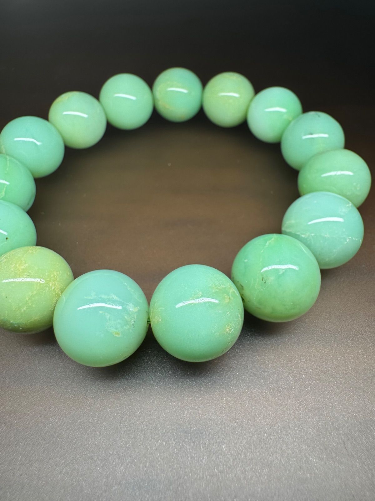 SSS大粒15.7㎜クリソプレーズ 腕周り19㎝