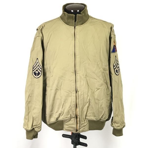 メンズ 美品□HOUSTON タンカースジャケット タクシードライバー カーキ