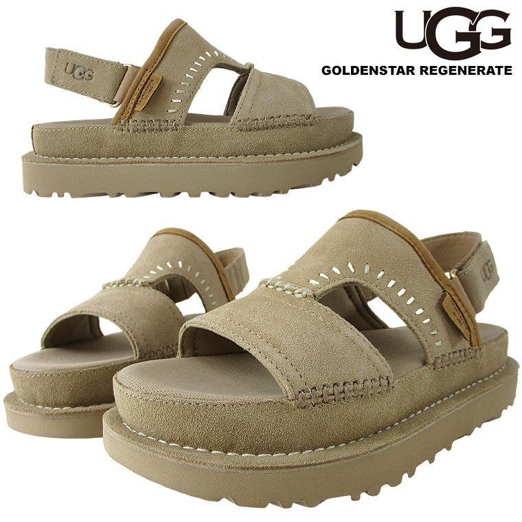 UGG アグ ゴールデンスター リジェネレート GOLDENSTAR REGENERATE レディースサンダル 女性 靴 羊革 シープスキン スエード 軽い 歩きやすい 痛くない 厚底 プラットフォーム プレゼント 母の日