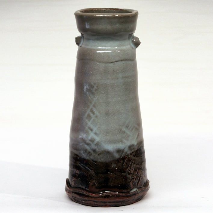 萩焼・萩窯・玉俤山・野坂康起・耳付花入・一輪挿し花瓶・No.190411