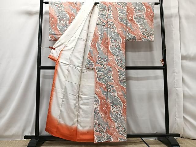 平和屋着物□上質な小紋 絞り 舞花文 正絹 逸品 AAAM9766np