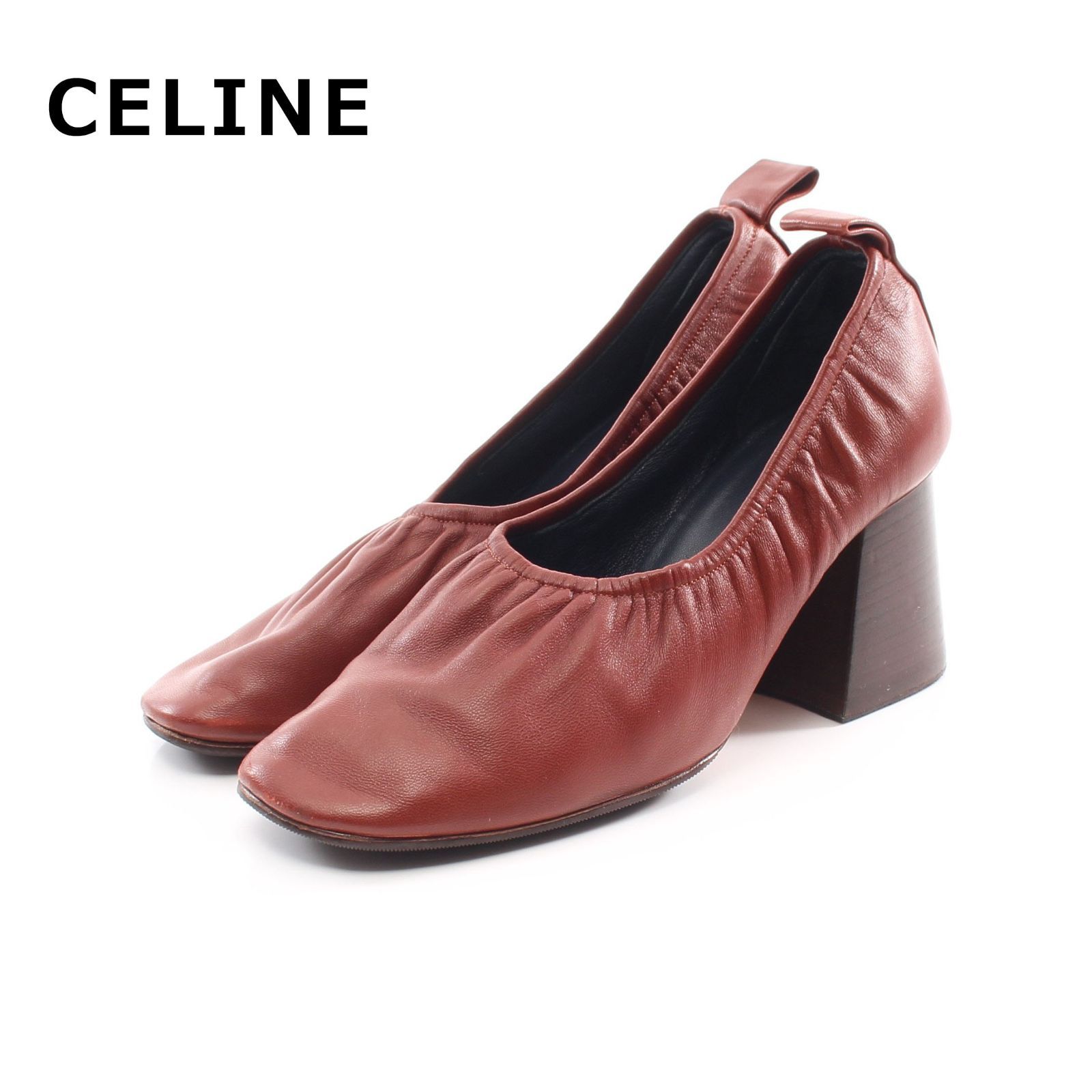 Bランク】CELINE／セリーヌ ソフトバレリーナ パンプス レザー