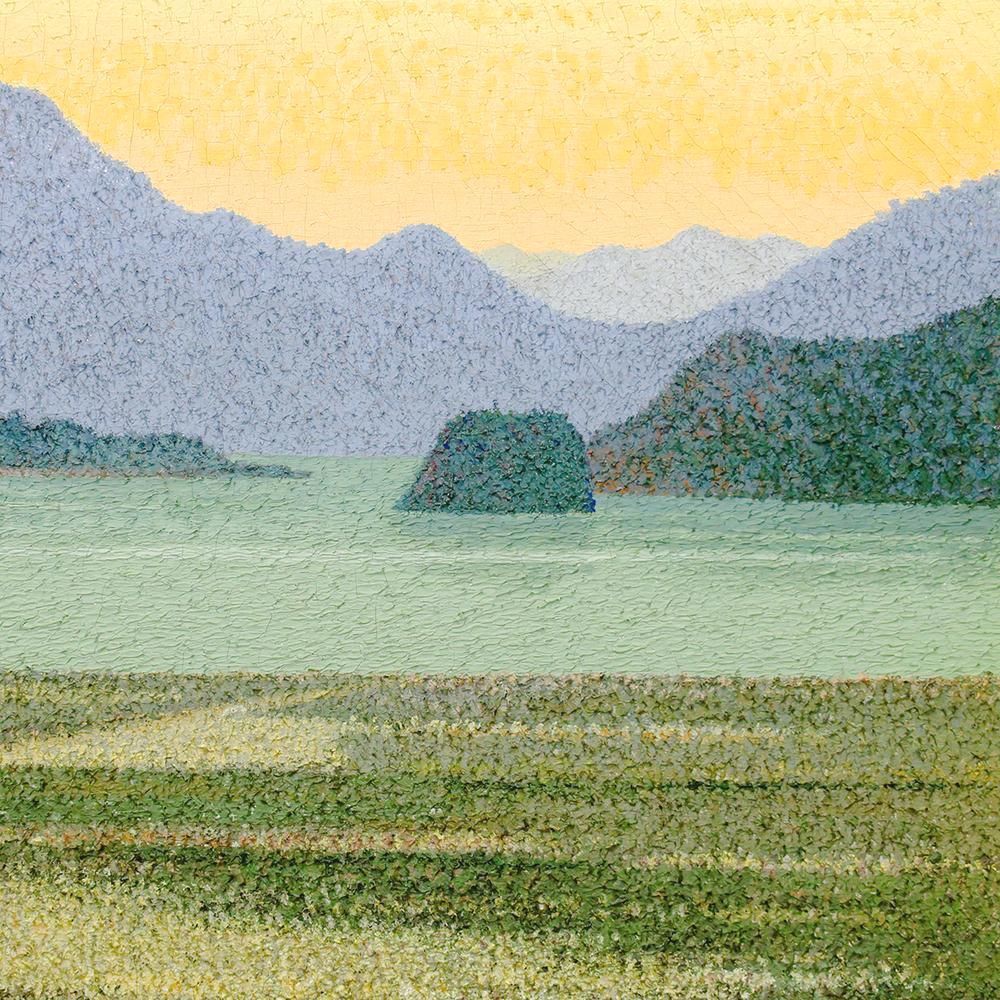 真作】【WISH】三浦俊輔「河口湖」油彩 10号 ◇穏やかな光と影が