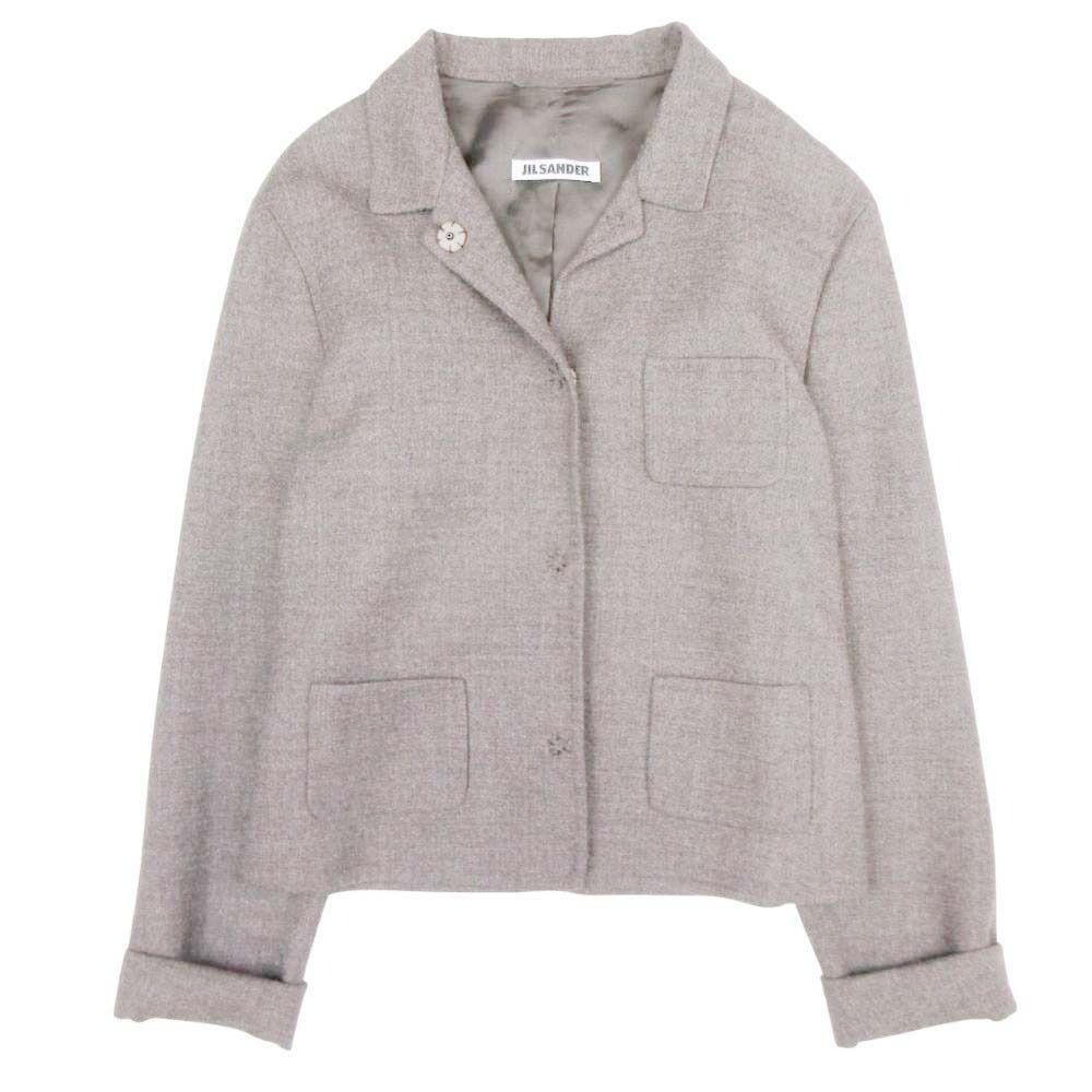 90‘s 00’s JIL SANDER ジルサンダー テーラードジャケット シングル ブレザー ブルゾン ウール混 ヴィンテージ 34 ブラウン レディース 古着