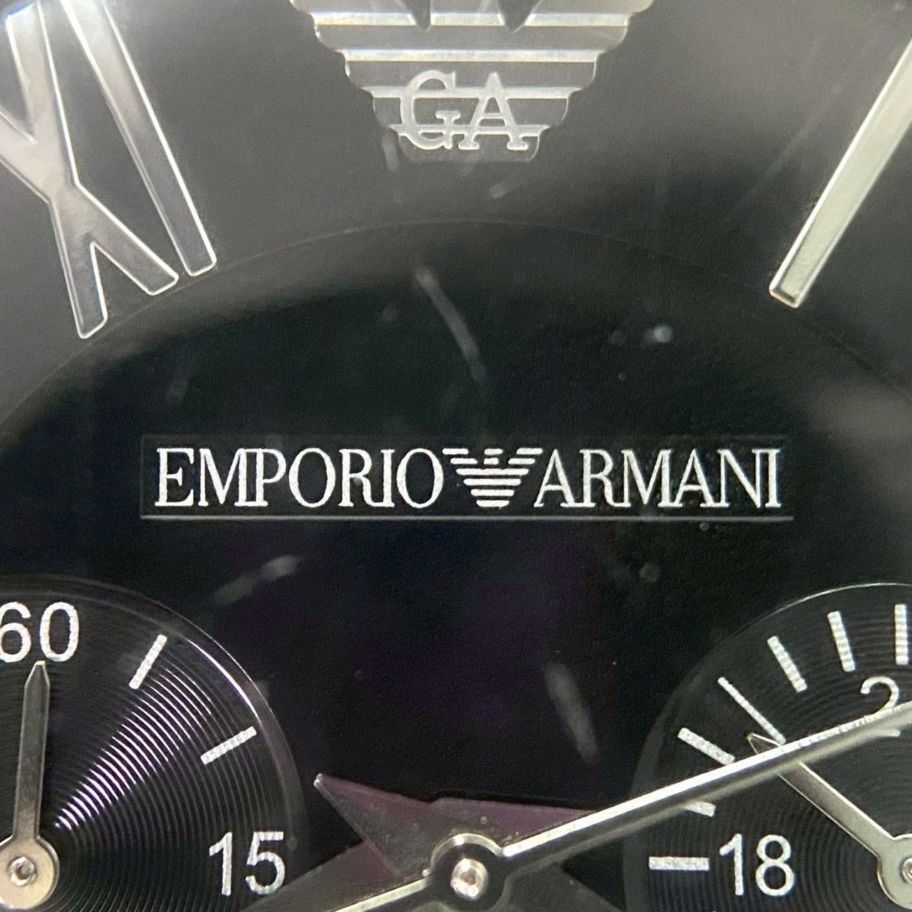 EMPORIO ARMANI】AR-0673 クォーツ クロノグラフ デイト ブラック 