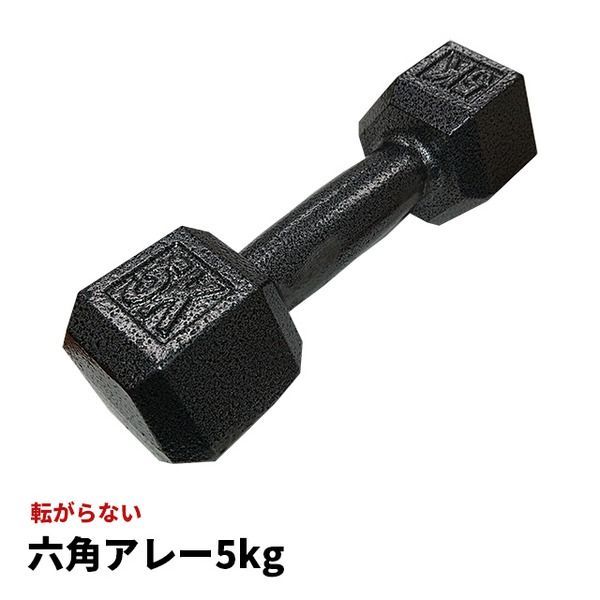 鉄アレー ダンベル 5kg×4本 防滑 防傷 転がりにくい仕様 〔スポーツ用品