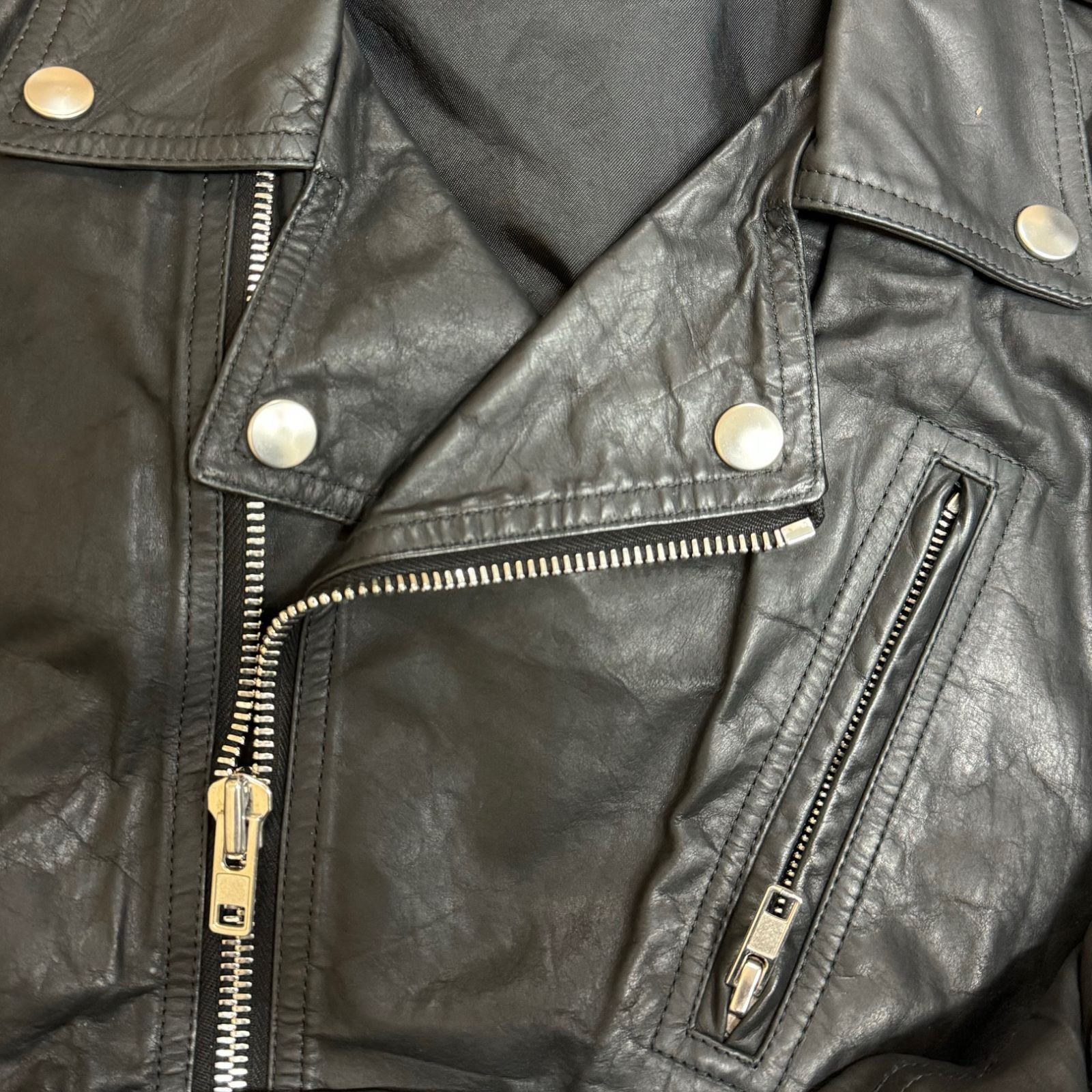 国内正規 Rick Owens 16SS Multi Zip Washed Calf Leather Jacket ...