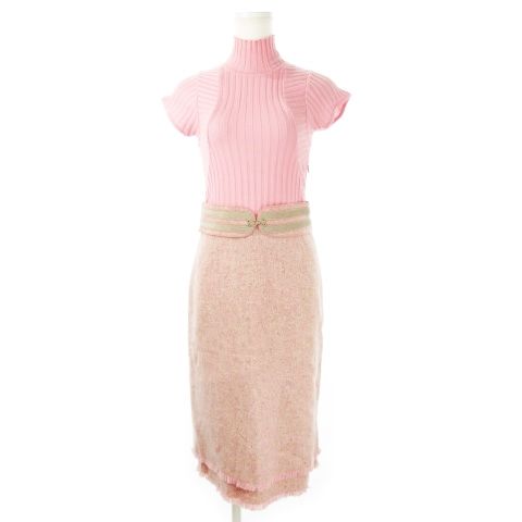 ポールカ PAULE KA ワンピース ドッキング ロング ハイネック 半袖  