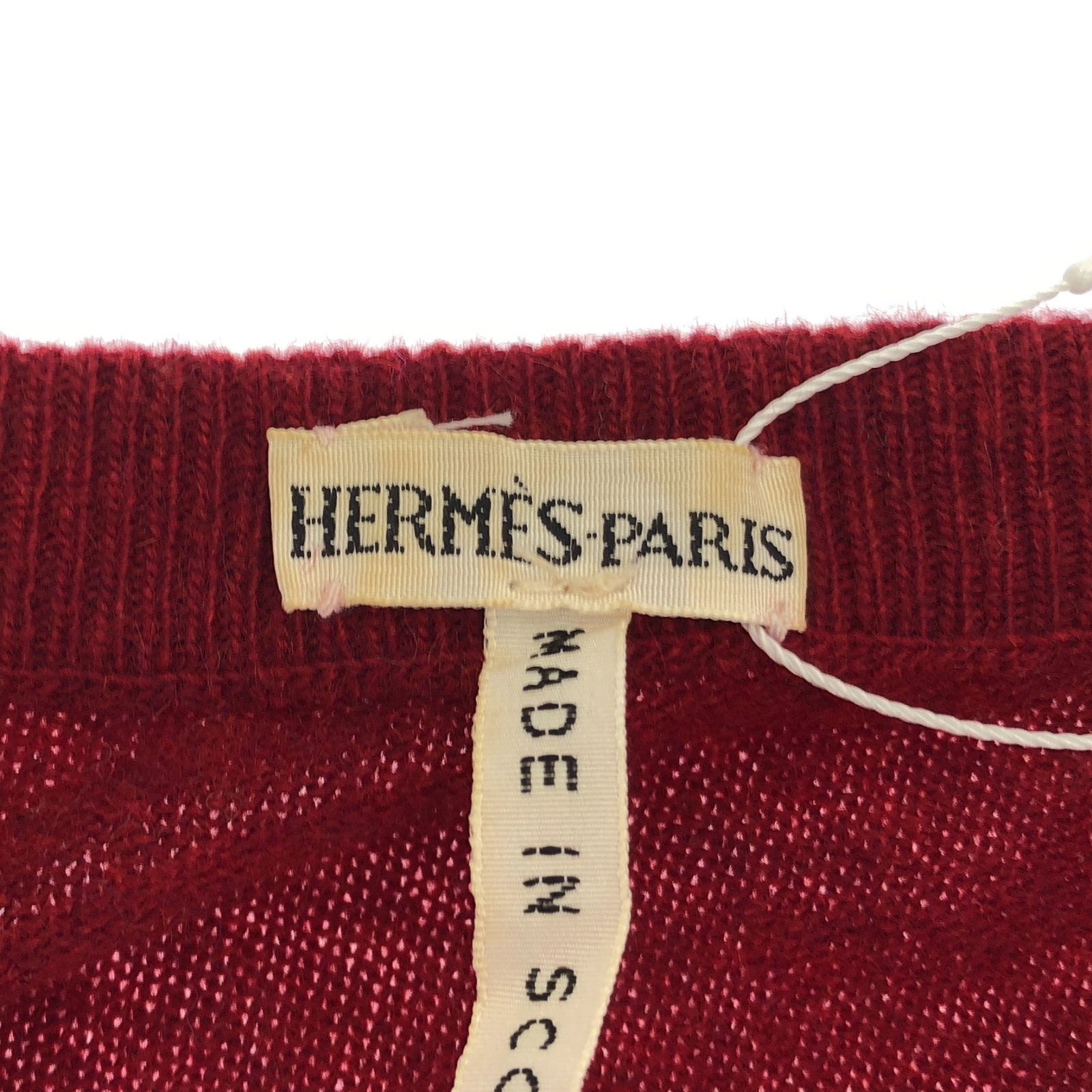 HERMES カシミヤ ノースリーブニット SM 赤 エルメス HERMES アンサンブル ニット レッド カシミヤ ニット