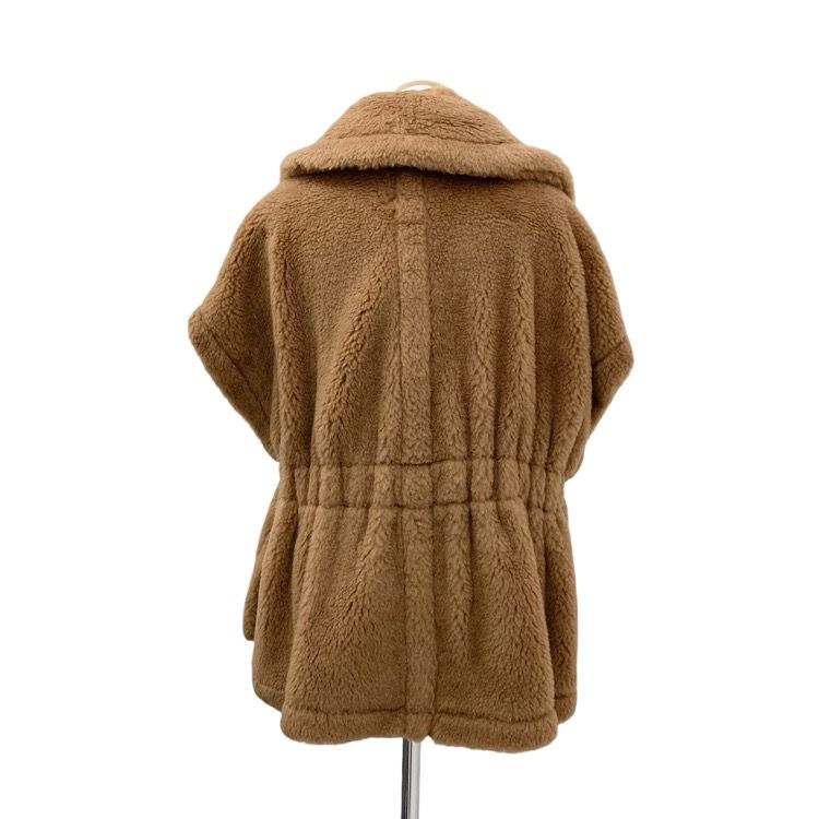MaxMara マックスマーラ テディベア ケープ NEWABAVO ニューアバボ キャメル×シルク ブラウン SM 2025年製
