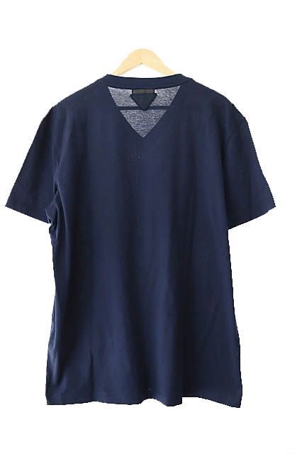 良品✨プラダ 三角ロゴ パッチ付き 総柄 半袖 Tシャツ カットソー ブルー 良品✨プラダ 三角ロゴ パッチ付き 総柄 半袖 Tシャツ