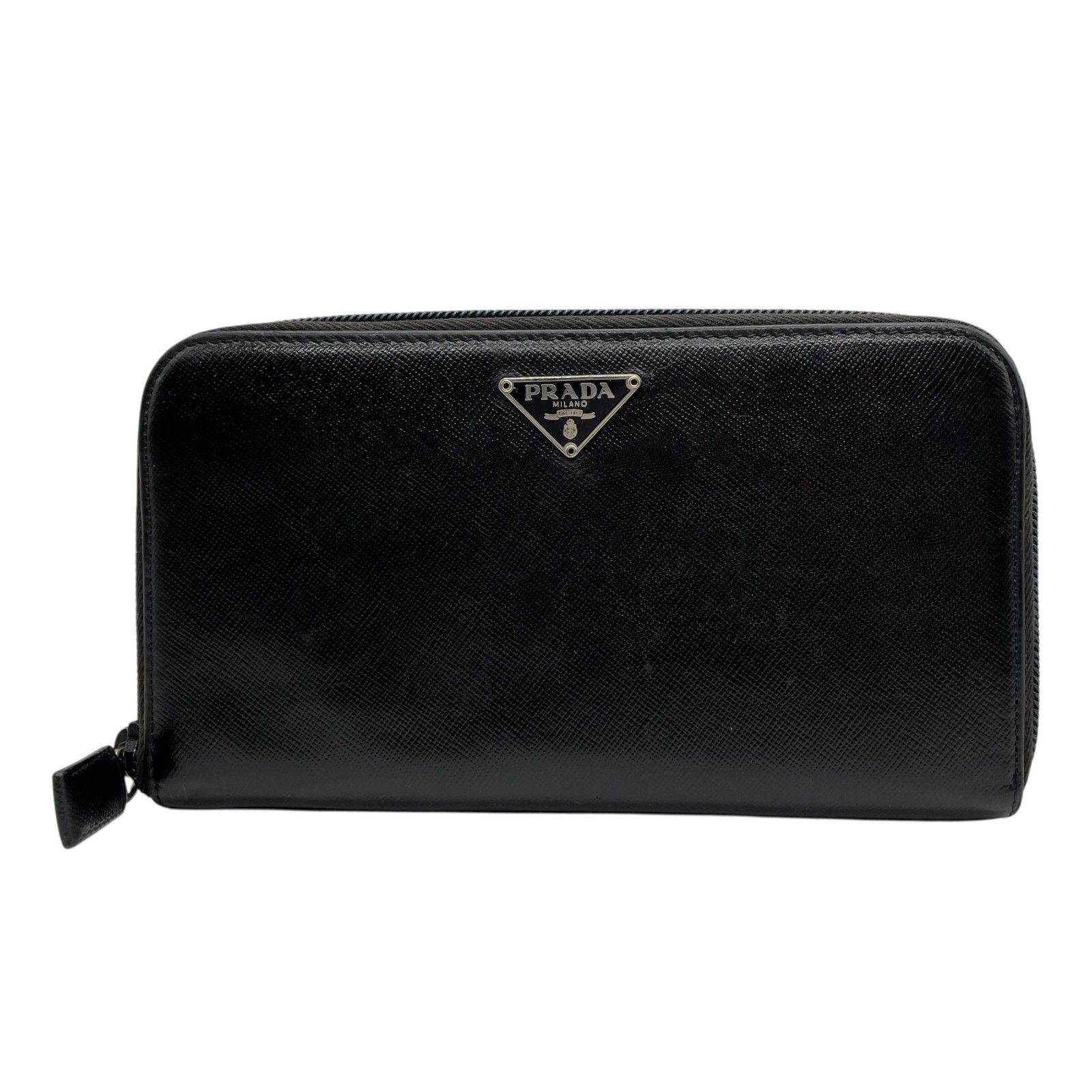 PRADA プラダ 三角プレートロゴ 長財布 ラウンドジップ