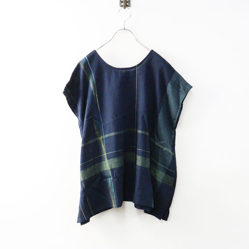 美品 玉木新雌 タマキニイメ tamaki niime fuwa-T SHORT＼ネイビー