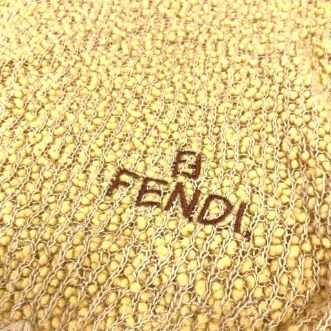 ★FENDI ★イエローロゴマフラー FENDI フェンディ ズッカ FF ロゴ マフラー ストール ショール