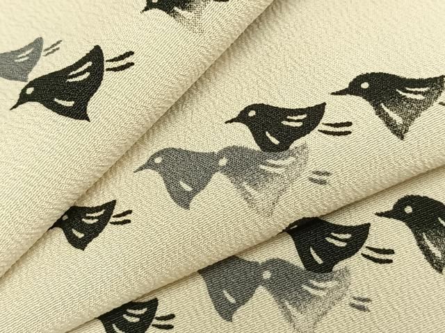 平和屋着物▽小紋 単衣 千鳥文 洗える着物 AABC0318fy