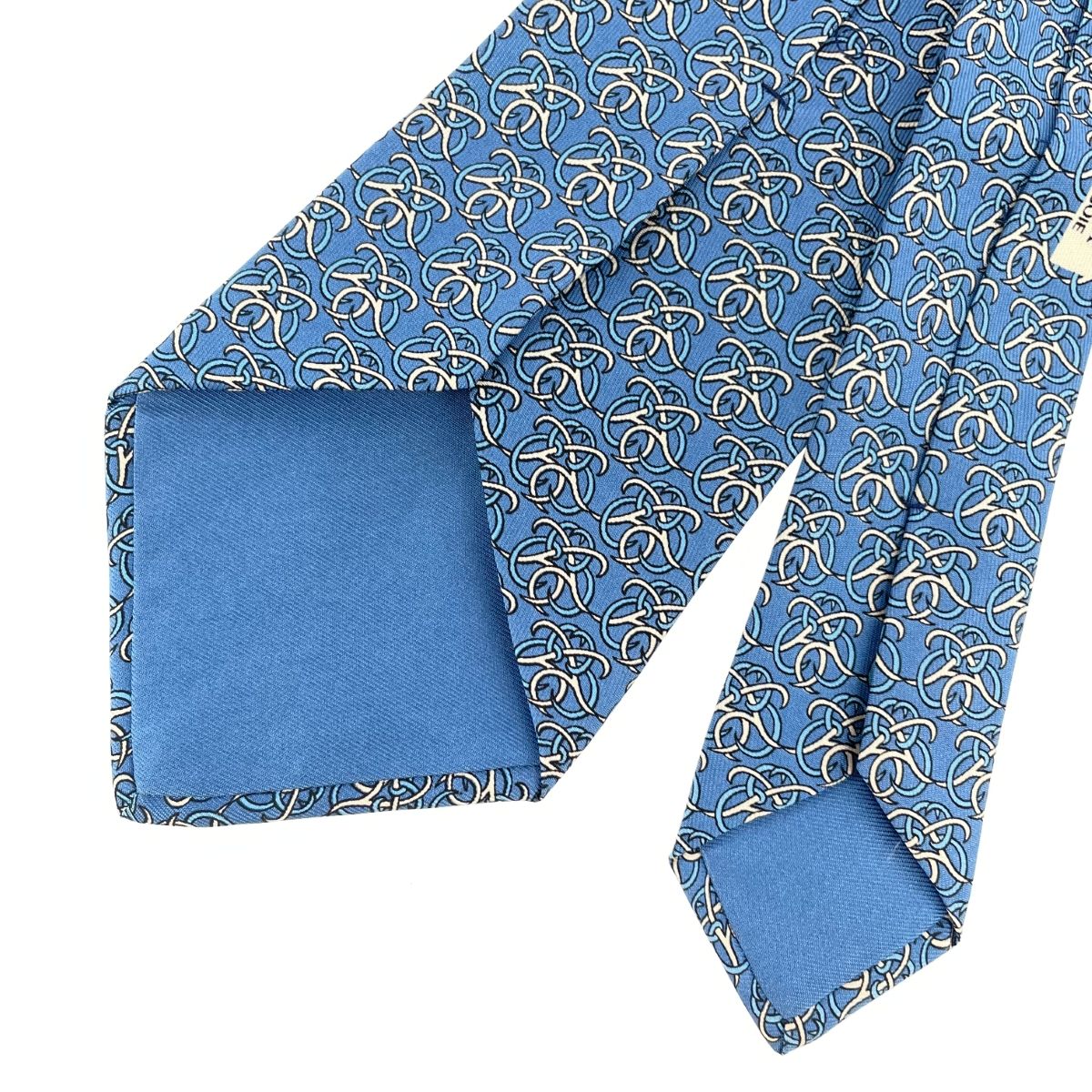 HERMES エルメス ネクタイ 7572 SA ブルー シルク100％ メンズ 総柄