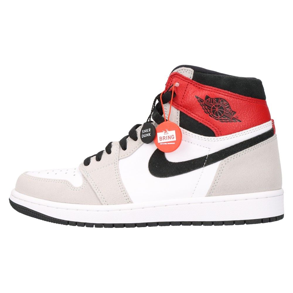 NIKE (ナイキ) AIR JORDAN1 RETRO HIGH OG Light Smoke Grey エアジョーダン1 レトロ ハイカットスニーカー グレー/レッド 555088-126 US8.5