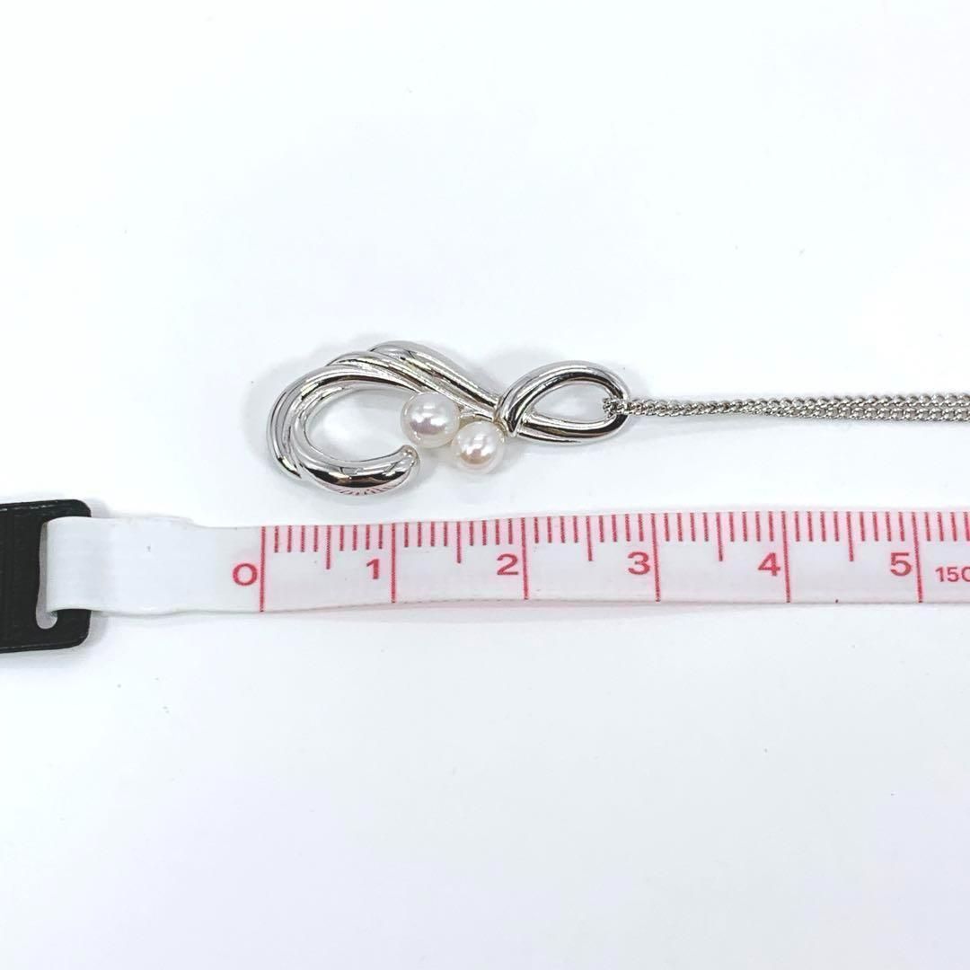 TASAKI タサキ 2粒 パール ネックレス 本真珠 シルバー 4.5mm - メルカリ