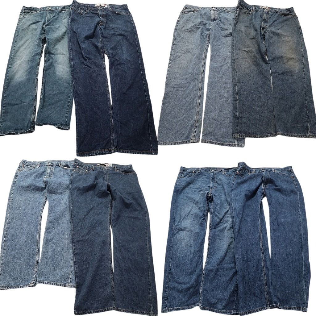 古着卸 リーバイス 505 デニム パンツ 8枚セット メンズ 38 |40 ライトブルー アメカジ フェード 皮パッチ 古着 NA5746