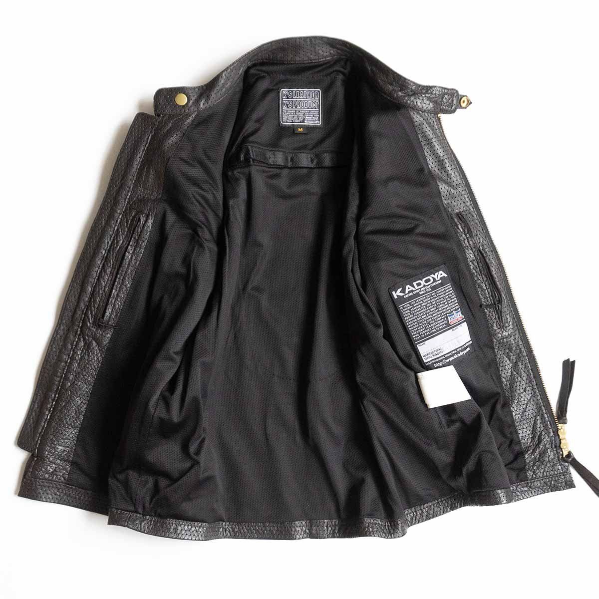 美品】KADOYA【パンチング ショートスリーブ シングルライダース 