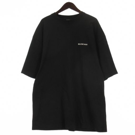 バレンシアガ BALENCIAGA DEFILE Tシャツ カットソー 半袖 ロゴ プリント ブラック XS