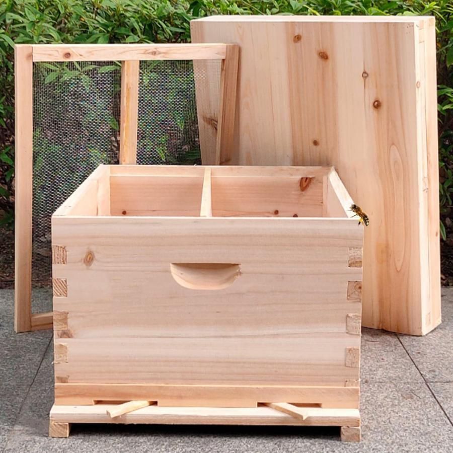 蜜蜂 巣箱ミツバチ 巣箱養蜂箱ミツバチ巣箱 杉材 蜂蜜蜂の巣箱 ミツバチの巣箱 蜂蜜キーパー 10フレームパーティション巣箱 蜂の巣 養蜂用