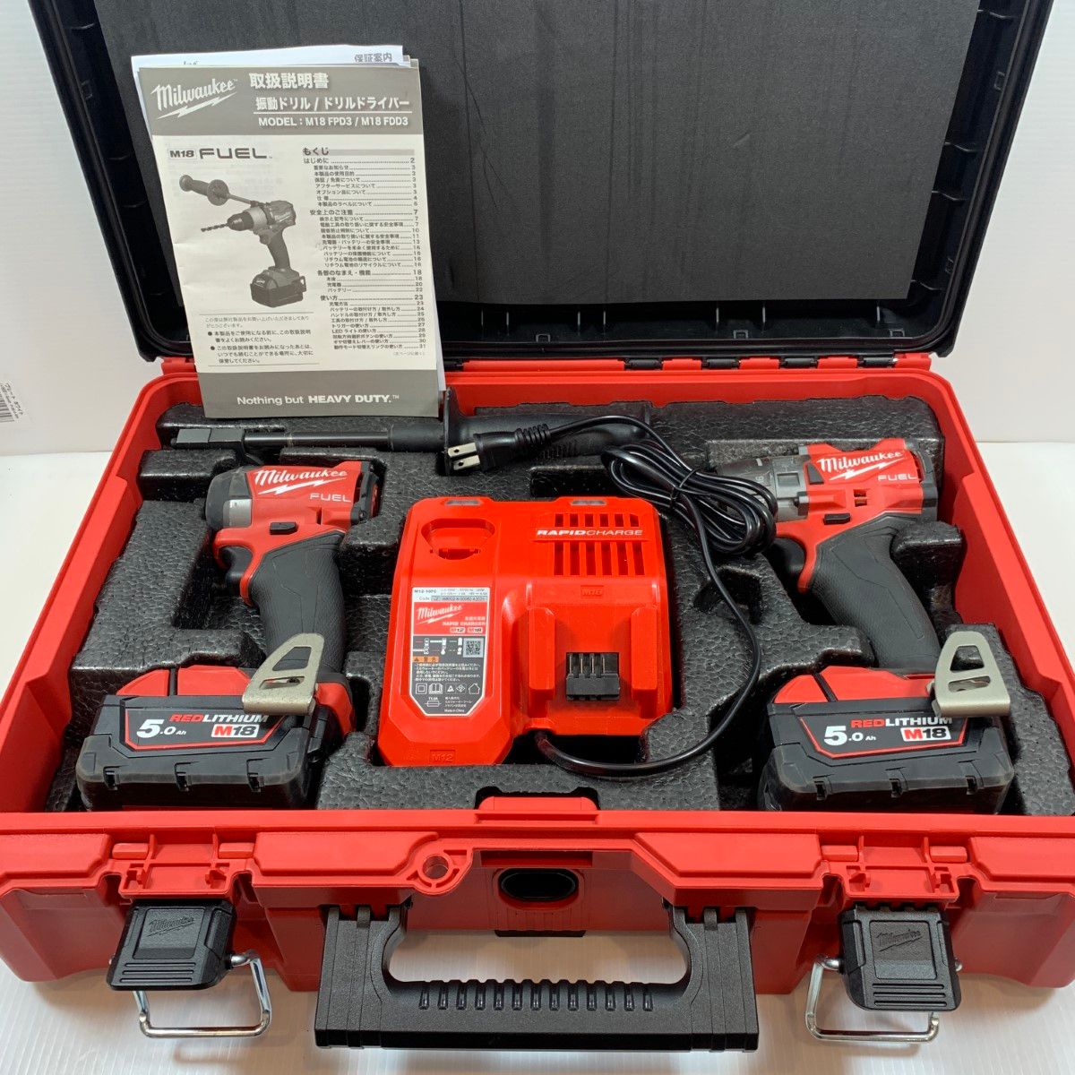 κκMilwaukee 電動工具 インパクトドライバ|ドリルセット コードレス式 18v M18FID3 レッド