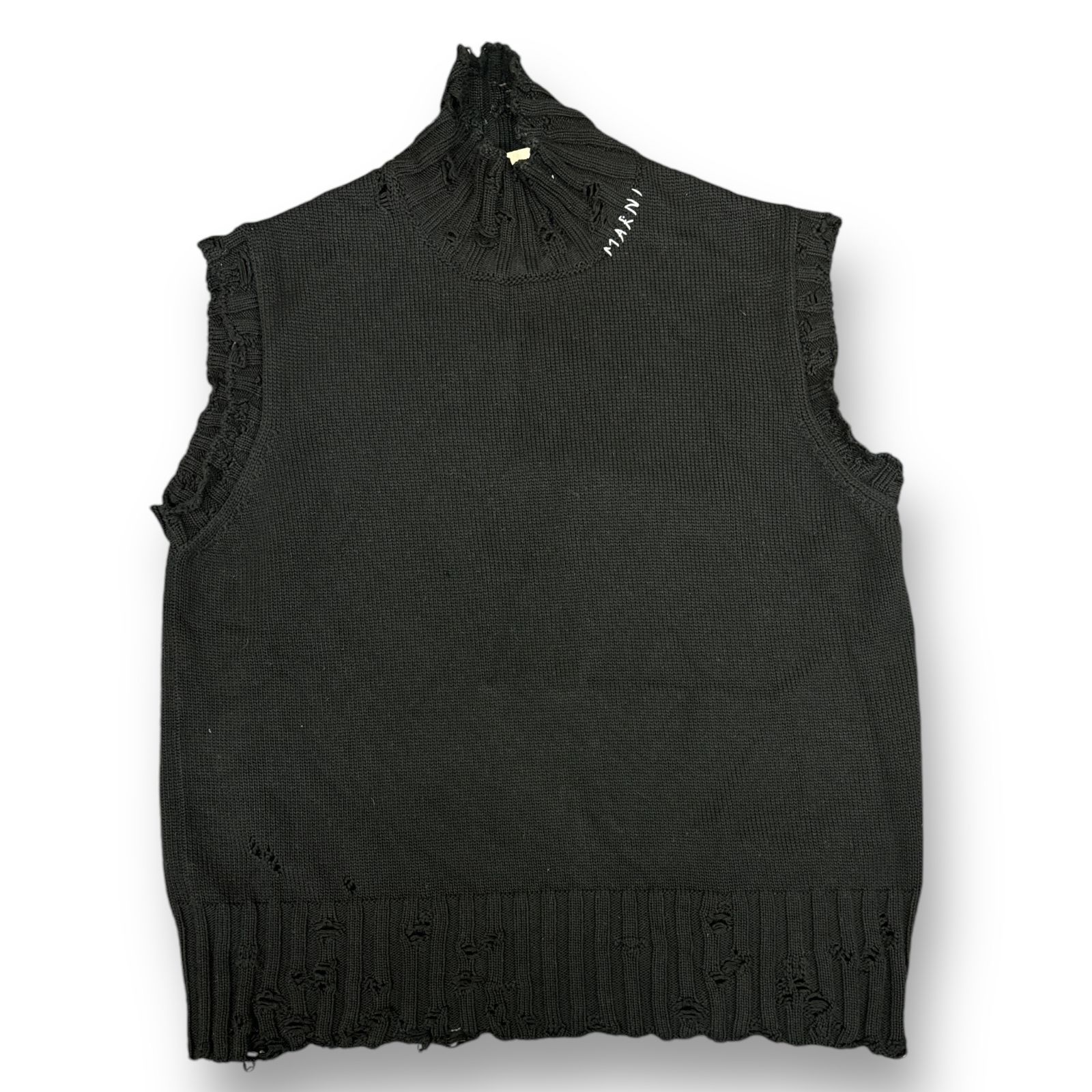 新品未使用】MARNI/マルニダメージニットベストハイネック