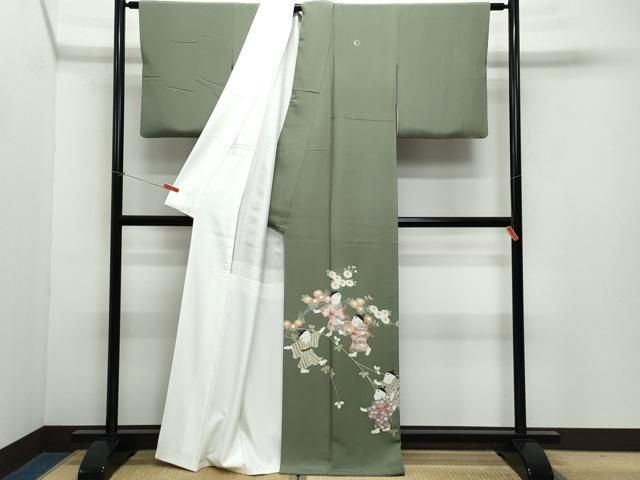 作家物 童子遊び草花文