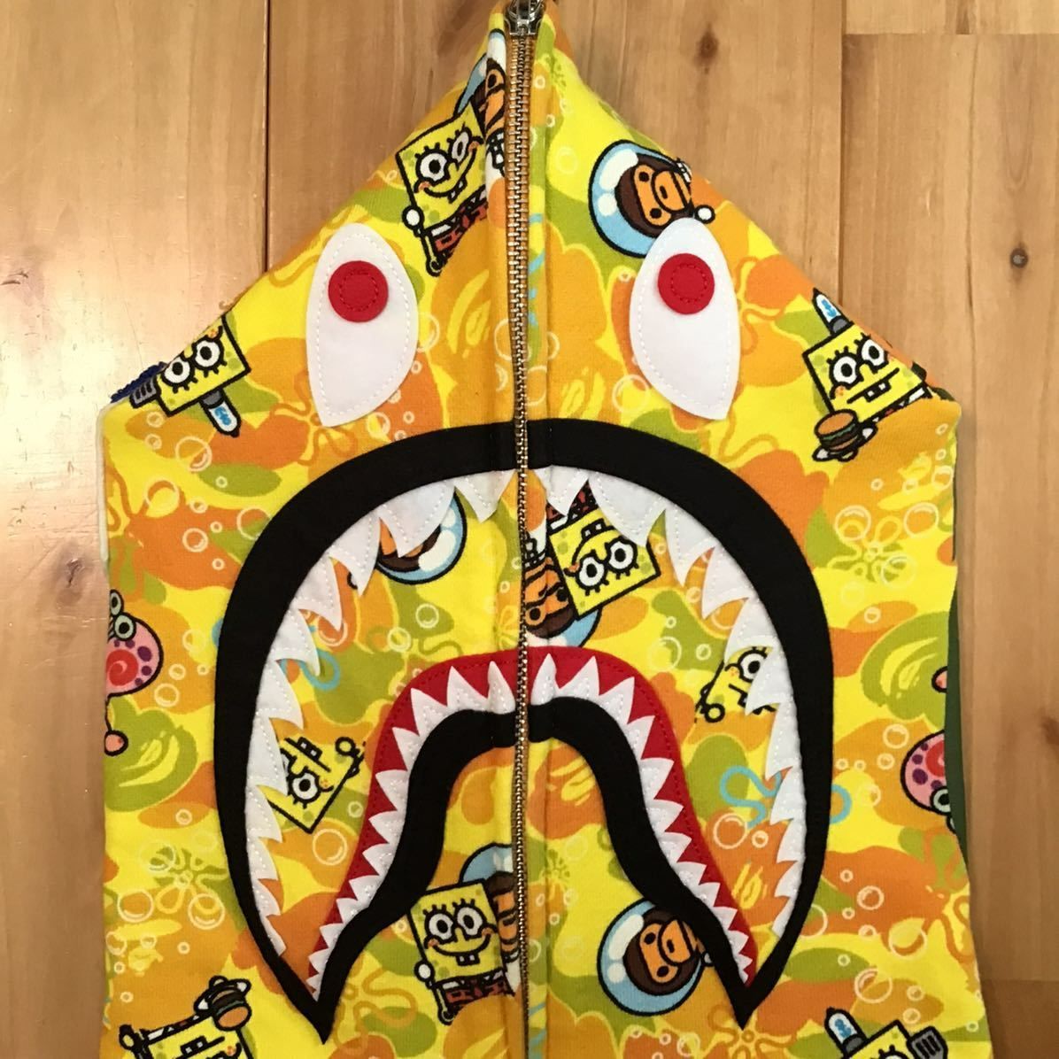 ★激レア★ スポンジボブ シャーク パーカー Lサイズ shark full zip hoodie SpongeBob a bathing ape BAPE エイプ ベイプ MILO マイロ